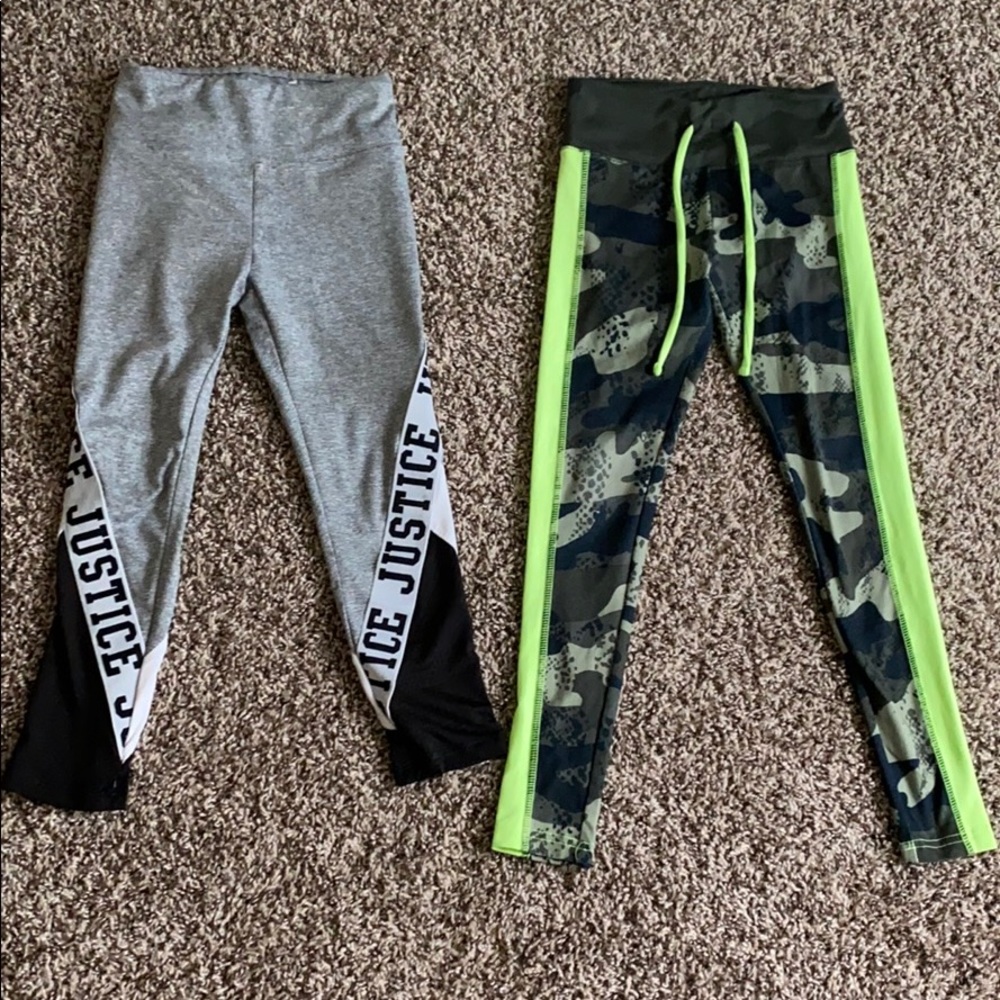 Girls justice sport leggings size 8 bundle